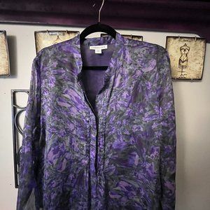 Coldwater Creek Purple Floral Top